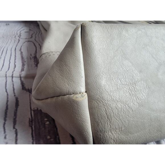 Moda Luxe Light Grayish Color Genuine Leather Hobo Bag Purse Handbag Tote READ - Picture 10 of 16